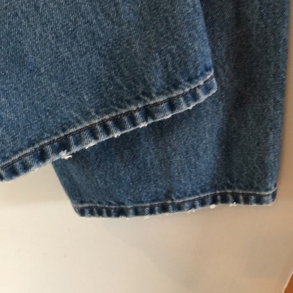 Express Dad Jeans Size 2 100% Cotton Rigid Denim Distressed Cropped High Waist - Picture 11 of 16
